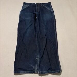 Southpole Mens Baggy Carpenter Jeans Size 34 Dark Wash Rhinestone Y2K Wide Leg